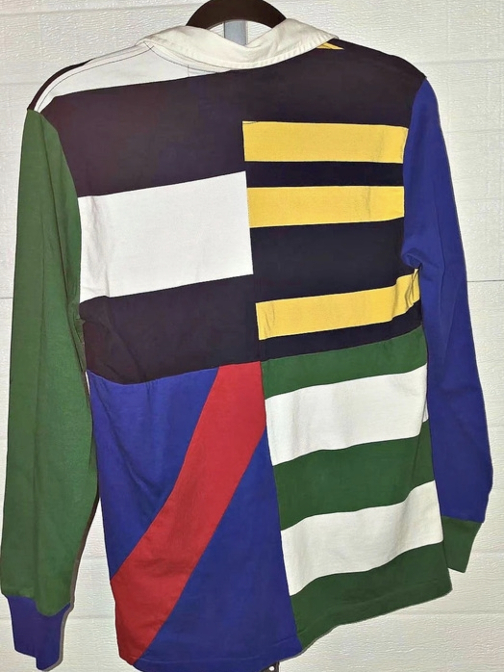 Polo Ralph Lauren Classic Fit Patchwork Jersey Rugby Shirt Color Block Rugby - Picture 2 of 3